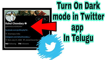 How to enable dark mode on twitter app in Telugu 2020 | Android, iOS devices