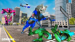 Air Force Transform Robot Cop Wolf Helicopter Game | Transform Robot City Rescue Android GamePlay screenshot 4