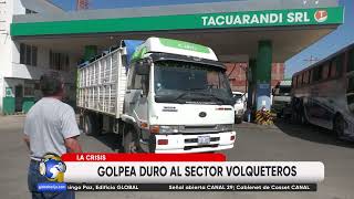 FALTA DE OBRAS Y DIESEL GOLPEA SEVERAMENTE A VOLQUETEROS