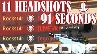 11 HEADSHOTS in 91 SECONDS! - Call of Duty: WARZONE (INSANE KAR98K SNIPES)