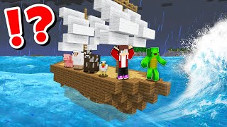 JJ and Mikey Survival SHIP CHALLENGE in Minecraft / Maizen animation