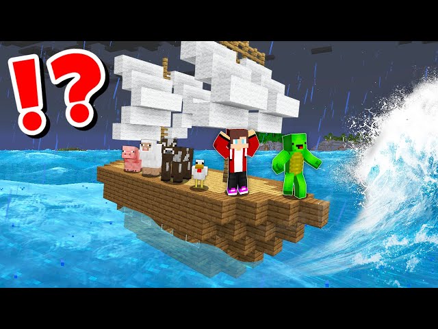 JJ and Mikey Survival SHIP CHALLENGE in Minecraft / Maizen animation class=