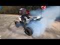 Raptor 700 Burnout with Slow Motion and Music!