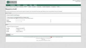 Ivy Tech Community College - How to Run a Degree Audit