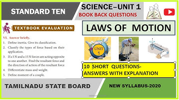 10th science short question answers laws of motion unit 1