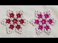 Diy how to make beads flower  easy beaded flower making  beads craft  beaded design  beads work