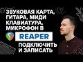 Звуковая карта, гитара, микрофон, миди клавиатура в Reaper. Подключить и записать