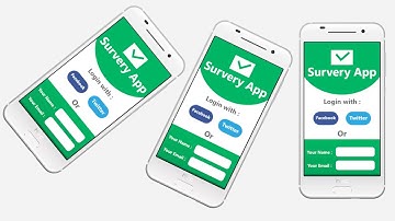 Design beautiful login screen Survery App with facebook & twitter and email in adobe Xd