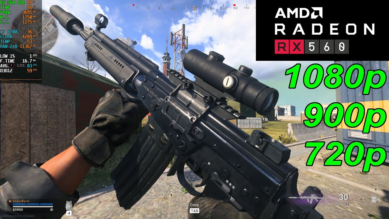 graphics card rx 560 call of duty warzone