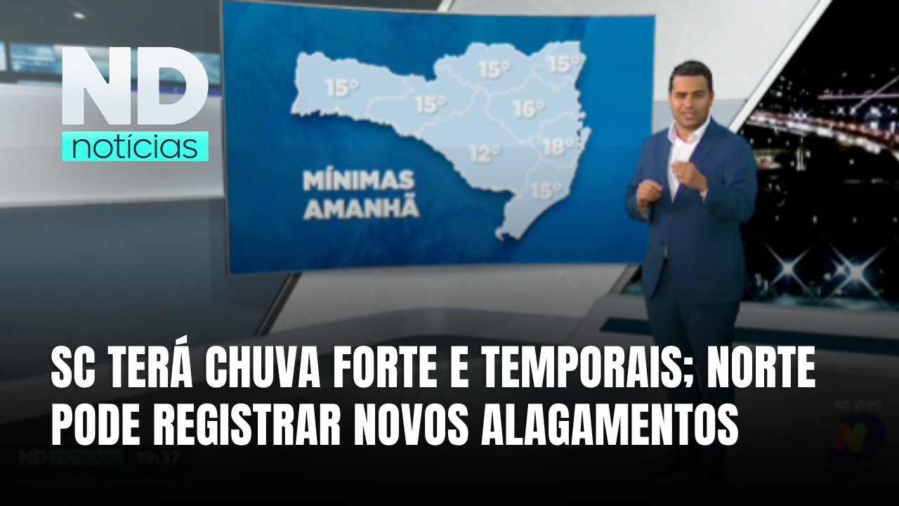 Previsão indica chuva forte e risco de alagamentos em SC nesta semana