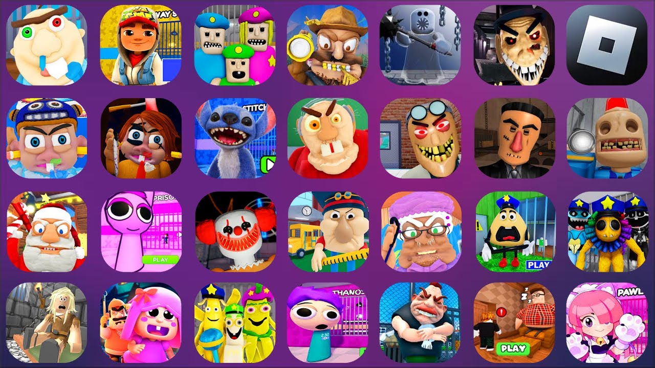 ROBLOX,Baby Bobby Daycare,SUBWAY SURFERS,BUFF POLICE FAMILY,UNCLE BILLY'S,...