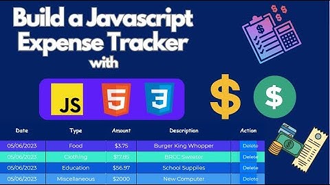 Build an Expense Tracker Using Javascript, HTML & CSS