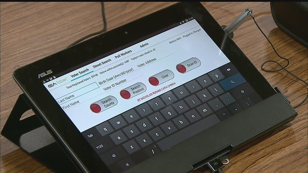 Electronic polling expedites check-in process at polls