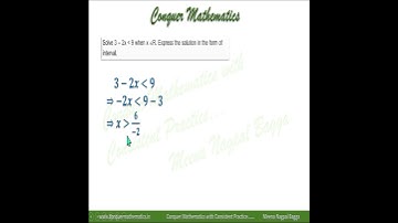 Finding the solution of the Inequality 3 - 2x is less than 9 in Real Numbers - Class 11 Mathematics