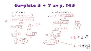 4 7 Solving QE with Complex solutions