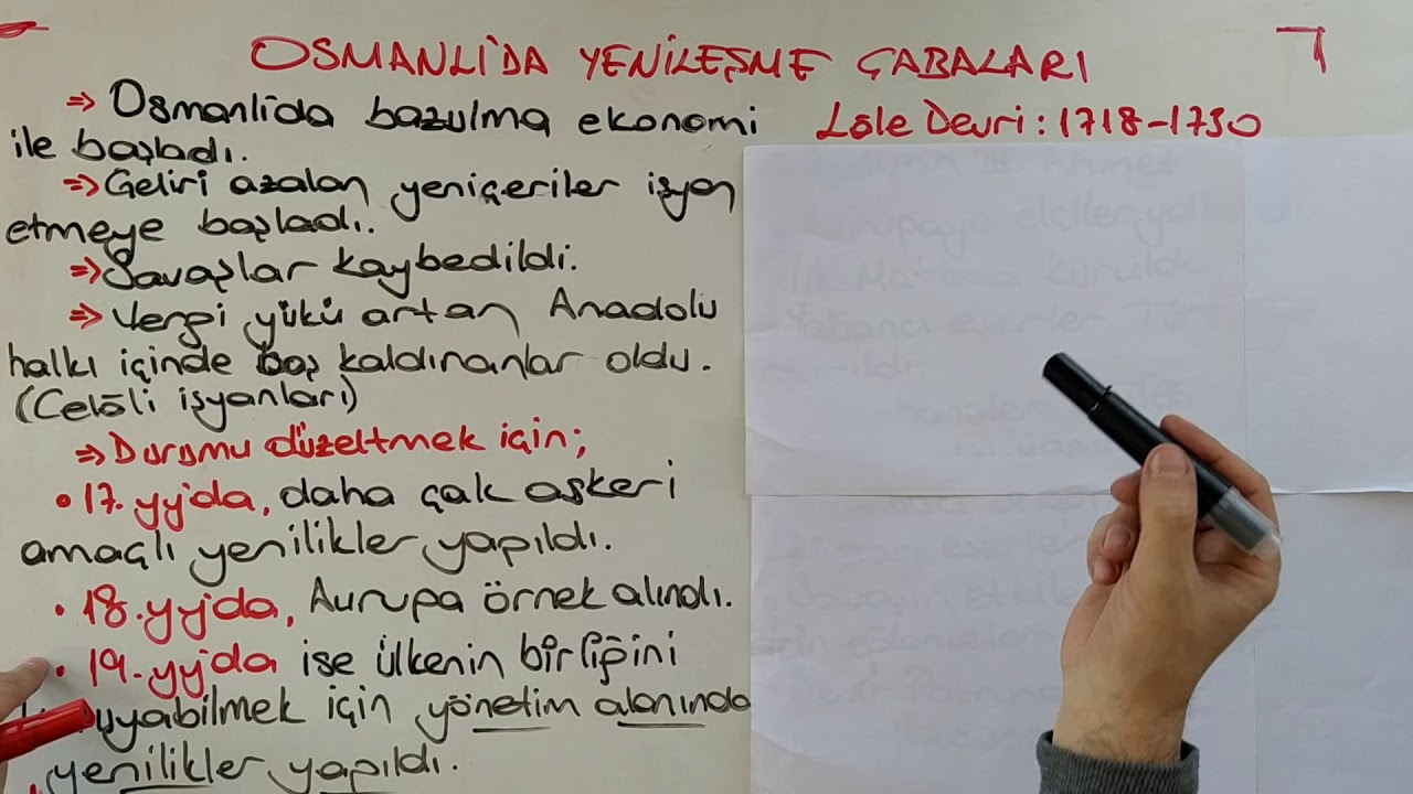 7. Sınıf Sosyal Bilgiler Dersi- Osmanlı'da Yenileşme Hareketleri - YouTube