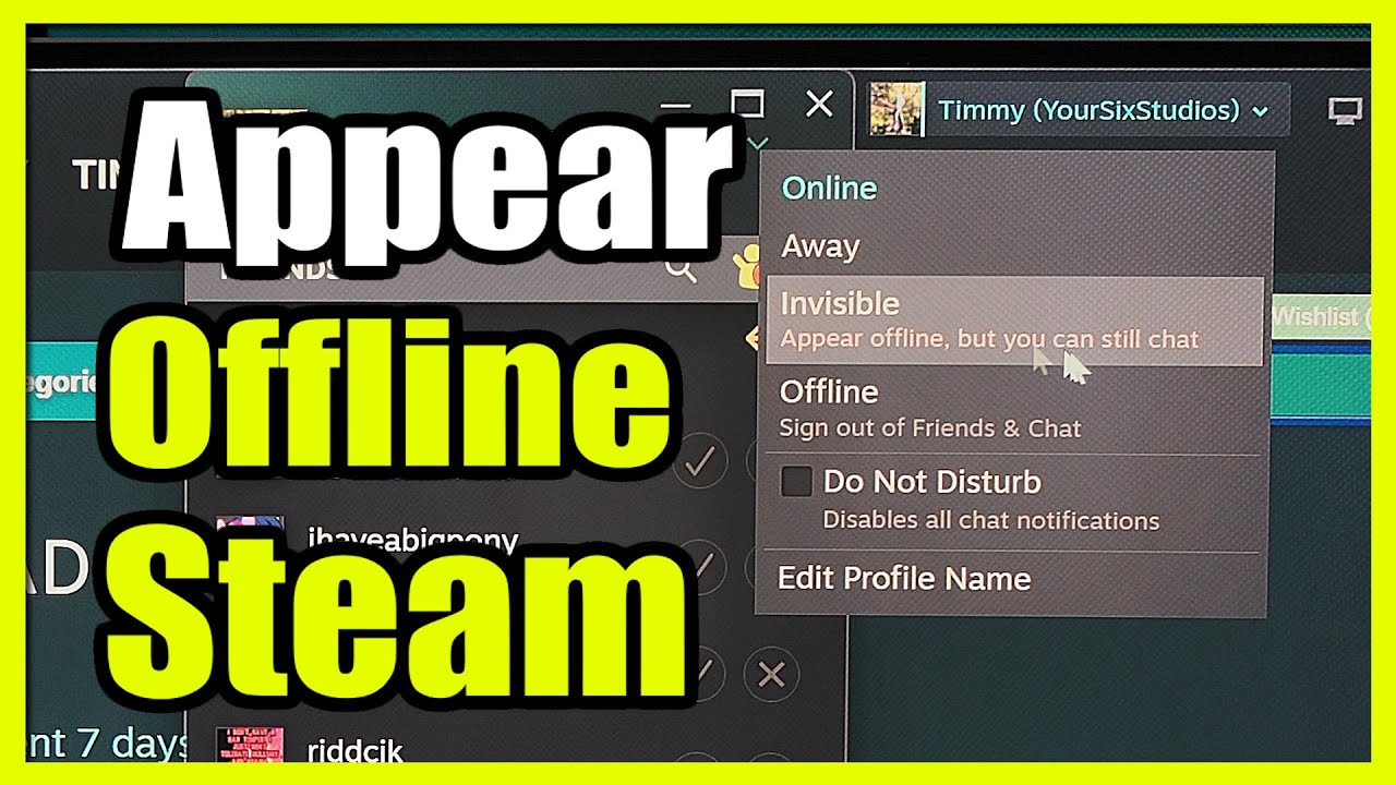 How to Appear Offline on STEAM Friends List (Settings Tutorial) - YouTube