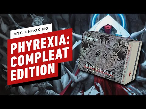 Unboxing magic: the gathering's fancy compleat edition from phyrexia: all will be one