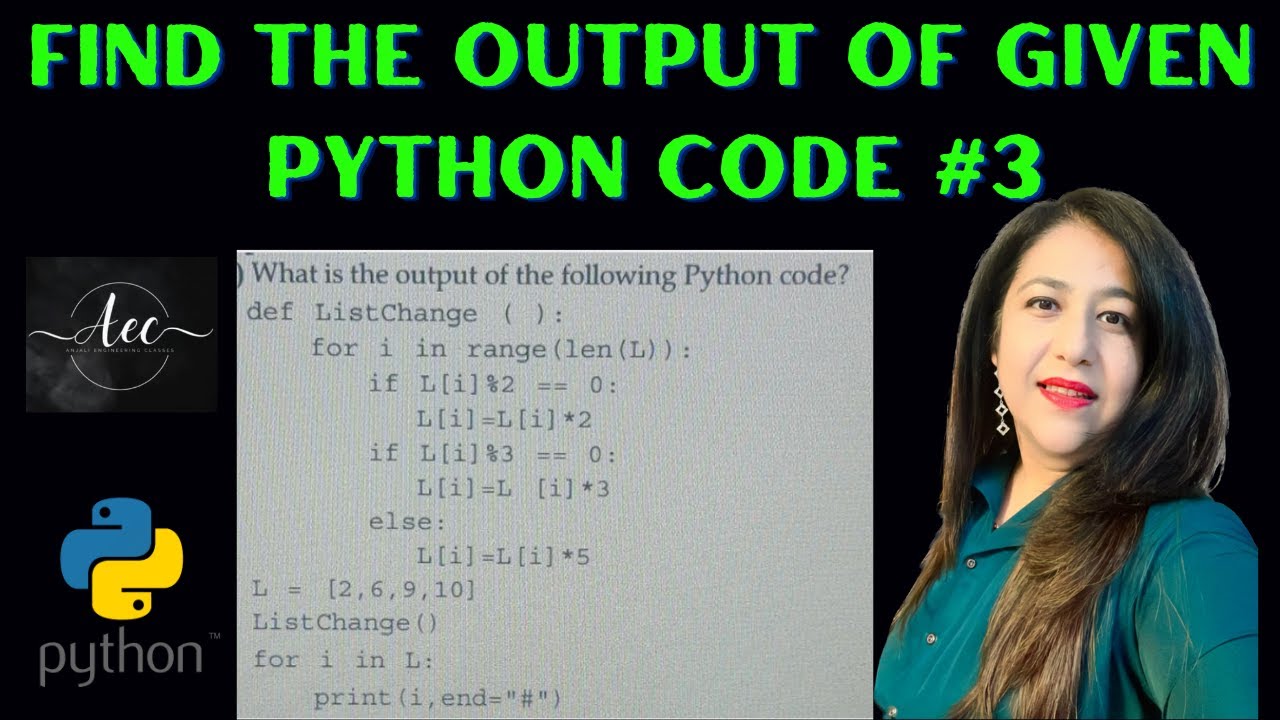 Find the output of the given Code | Lists in Python | Output Questions ...