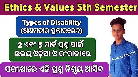 Soorten handicap II Eenheid 3 II Ethiek en waarden 5e semester II Ethiek en waarden