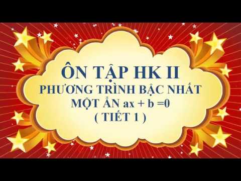 Ôn tập toán 8 học kì 2 | Toán học lớp 8 – Ôn tập học kì 2 – phần đại số ( tiết 1)