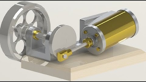cylinder oscillating steam engine  3d model part 1/3 in Solidworks