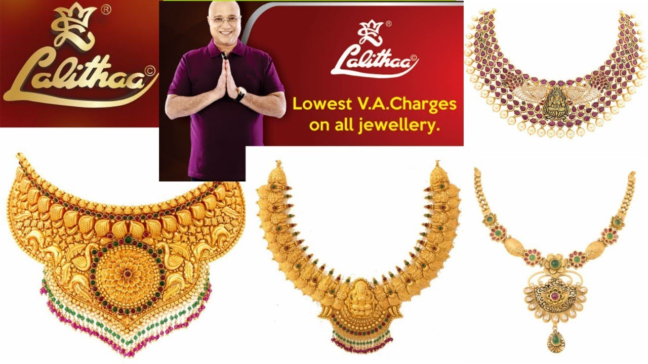 Lalitha Jewellery lalitha jewellery latest short Haram designs 