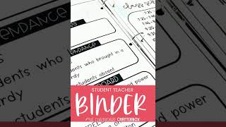Student Teacher Binder