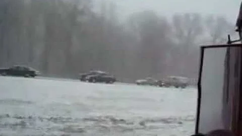 winter traffic jam and cb radio loaded with truckers