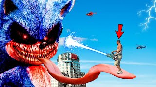 SONIC vs FRANKLIN Fight And Crossing Sonic BRIDGE In GTA  5 (Impossible)