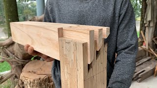 [Woodworking] Making Hand Cut Mitered Dovetails Structure \/ Amazing Dovetail Joinery