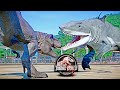 Tyrannosaurus REX vs King Shark, Deinosuchus, Ultimasaurus Dinosaurs Fight 🌍JURASSIC WORLD EVOLUTION