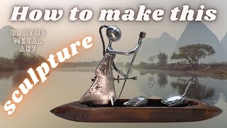How to make this Metal Art Sculpture , Women with Geese.