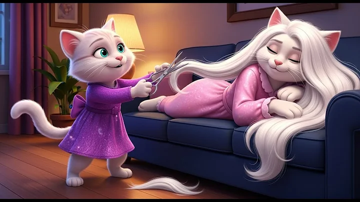 Video 10771971: cat mom kitten, cat cut kitten, cat cartoon, cat hair cutting, perfect kitten, cute cat, kitten funny