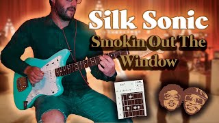 Bruno Mars, Anderson .Paak, Silk Sonic - Smokin Out The Window | GUITAR COVER CHORDS Resimi