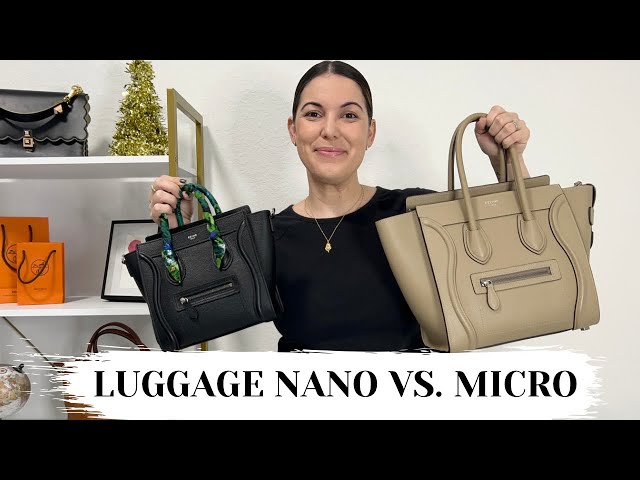 CELINE LUGGAGE NANO VS MICRO 👛 plus how I tie my twilly and which is my  favorite 😳 mrs_leyva 