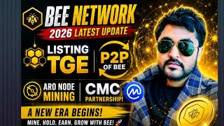 The latest update of bee network 2026.Listing TGE & p2p of bee.Aro node mining CMC partnership!
