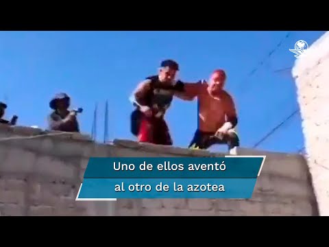 ¡Llevan la lucha libre a otro nivel!, improvisan pelea callejera en una azotea