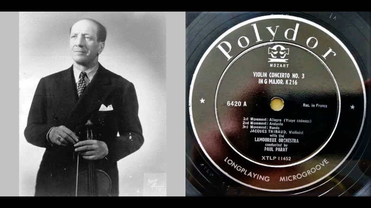 Jacques Thibaud plays Mozart: Violin Concerto No.3 in G Major, KV