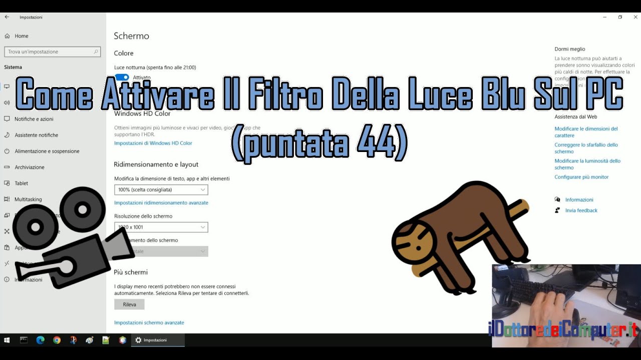 Come Attivare Il Filtro Della Luce Blu Sul PC (ep. 44) - YouTube