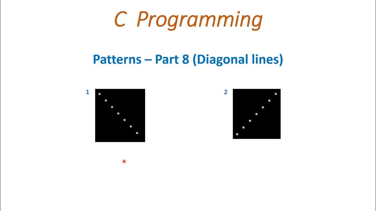 Diagonal lines patterns in C language - YouTube