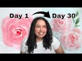 I only painted roses for 30 days  heres what happened  watercolor challenge