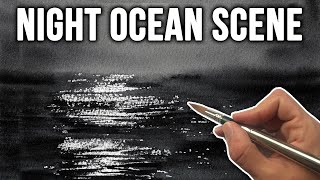 How to Paint a Nocturnal Seascape in Watercolor 