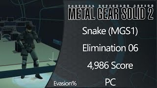 MGS2: Substance | PC | Snake (MGS1) | Elimination | Level 06 | Evasion% | 4986 Score