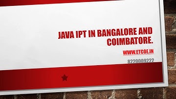 Java IPT in Bangalore AND COIMBATORE-etcoe.in