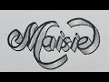 How To Draw 3d Calligraphy Name For Beginners Easy / Drawing Art On Paper Step By Step 13