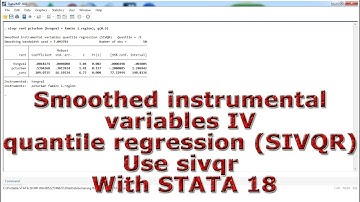 Smoothed instrumental variables IV quantile regression (SIVQR) Use sivqr With STATA 18