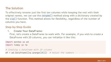 How to Rename the First 10 Columns of a Pandas DataFrame Efficiently