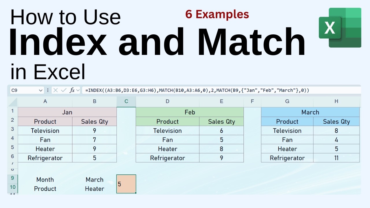 How to Use Index Match in Excel (6 Examples) - YouTube