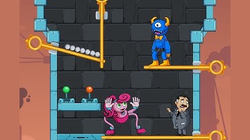 Blue Monster Rescue Pull The Pin New Gameplay Puzzle Game